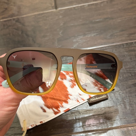 Knockaround Cool Ranch Polarized Women's Sunglasses - Brown and Gold - Picture 10 of 11